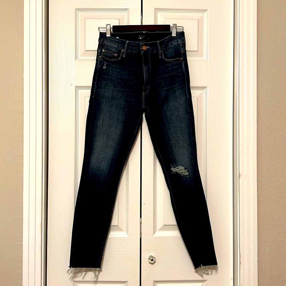 MOTHER JEANS distressed - High Waisted, Looker Ankle Frey